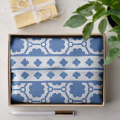 White Blue Modern Bone Inlay Decoupage Paper Tissuepapier (Geschenk)