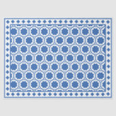 White Blue Modern Bone Inlay Decoupage Paper Tissuepapier (Voorkant)