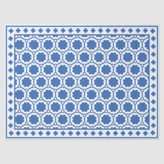 White Blue Modern Bone Inlay Decoupage Paper Tissuepapier (Voorkant)