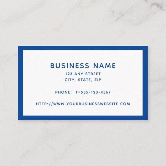 White Blue Modern Minimal Visitekaartje (Achterkant)
