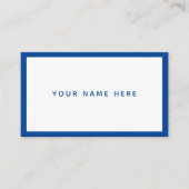 White Blue Modern Minimal Visitekaartje (Voorkant)