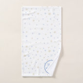 White & Blue Monogram Newborn Baby Bad Handdoek (Handdoek)