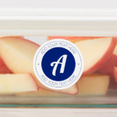 White & Blue Monogram of Add logo Waterbestendig Labels (Aangebracht)