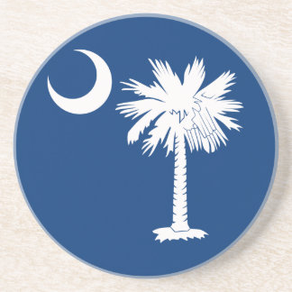 White Blue Palmetto Moon Onderzetter