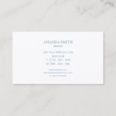 White & Blue Paw Prints Dog Groomer Business Card Visitekaartje (Achterkant)