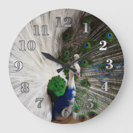 White Blue Peacock Grote Klok