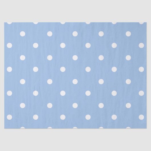 White Blue Polka Dot  Tissuepapier (Voorkant)