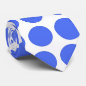 White blue Polka Dots - Necktie Stropdas (Opgerold)