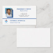 White Blue Profile Foto Uw Logo ziekenhuis Visitekaartje (Voorkant / Achterkant)