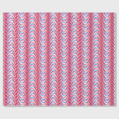 White Blue Red Moiré Stripes - Trippy Abstract Rad Cadeaupapier (Vlak)