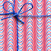 White Blue Red Moiré Stripes - Trippy Abstract Rad Cadeaupapier