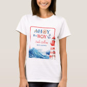 White Blue Red Nautical Ahoy Boy Lighthouse T-shirt (Voorkant)