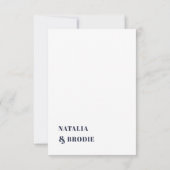 White Blue Rust French Country Floral Wedding RSVP Kaartje (Achterkant)