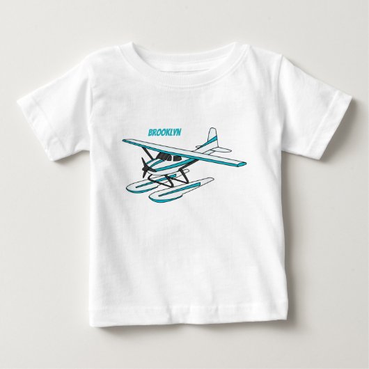 White blue seaplane afbeelding (Voorkant)