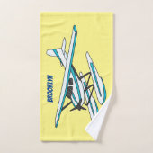 White blue seaplane afbeelding bad handdoek (Handdoek)