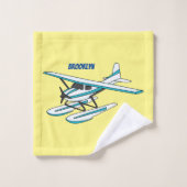 White blue seaplane afbeelding bad handdoek (Wasdoekje)