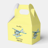 White blue seaplane afbeelding bedankdoosjes (Achterkant)