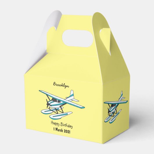 White blue seaplane afbeelding bedankdoosjes (Voorkant Zijde)