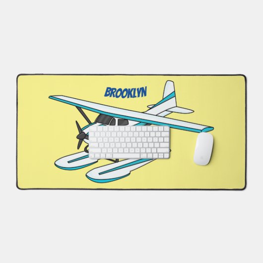 White blue seaplane afbeelding bureaumat (Keyboard & Muis)