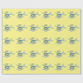 White blue seaplane afbeelding cadeaupapier (Vlak)