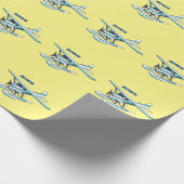 White blue seaplane afbeelding cadeaupapier (Hoek)