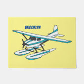 White blue seaplane afbeelding deurmat (Voorkant)