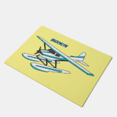 White blue seaplane afbeelding deurmat (Schuin)