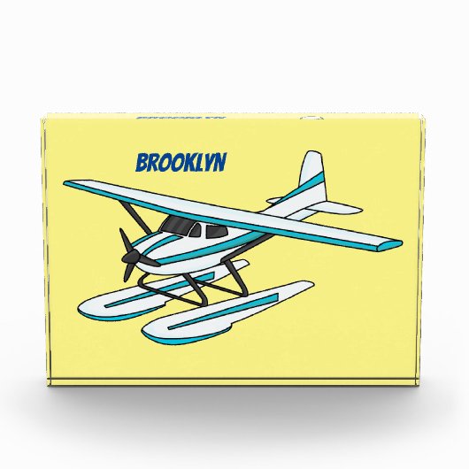 White blue seaplane afbeelding fotoblokken (Voorkant)