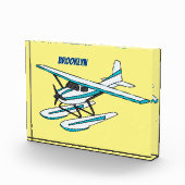 White blue seaplane afbeelding fotoblokken (Rechts)