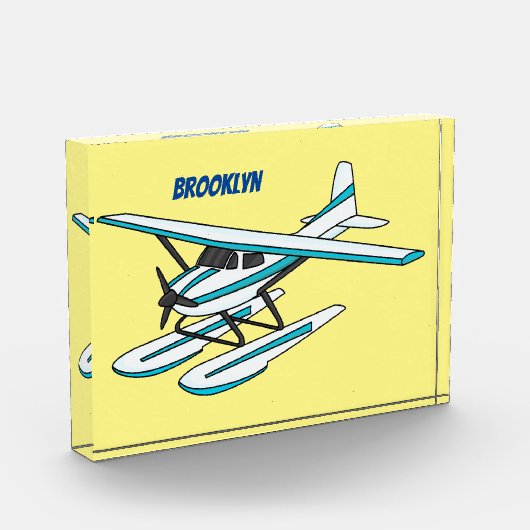 White blue seaplane afbeelding fotoblokken (Links)