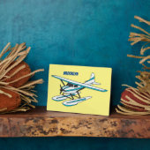 White blue seaplane afbeelding fotoplaat (Zijkant)