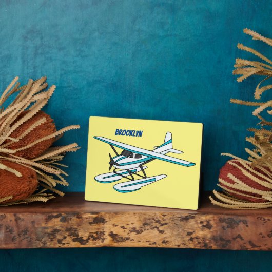 White blue seaplane afbeelding fotoplaat (Zijkant)