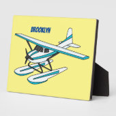 White blue seaplane afbeelding fotoplaat (Zijkant)