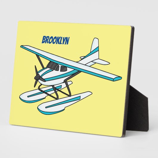 White blue seaplane afbeelding fotoplaat (Zijkant)