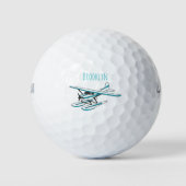 White blue seaplane afbeelding golfballen (Voorkant)