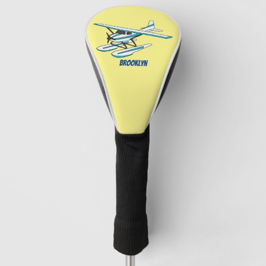 White blue seaplane afbeelding golfheadcover (Voorkant)