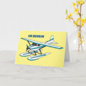 White blue seaplane afbeelding kaart (Gele Bloem)