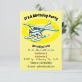 White blue seaplane afbeelding kaart (Staand voorkant)