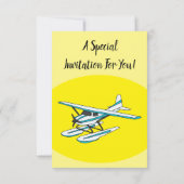 White blue seaplane afbeelding kaart (Achterkant)