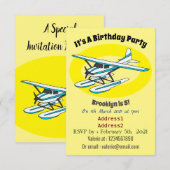 White blue seaplane afbeelding kaart (Voorkant / Achterkant)