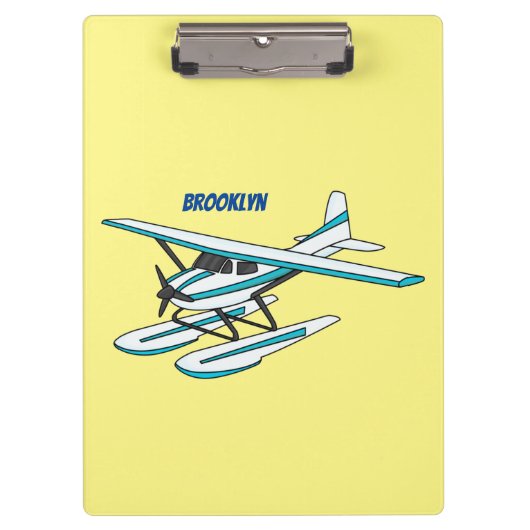 White blue seaplane afbeelding klembord (Voorkant)