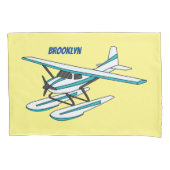 White blue seaplane afbeelding kussensloop (Voorkant)