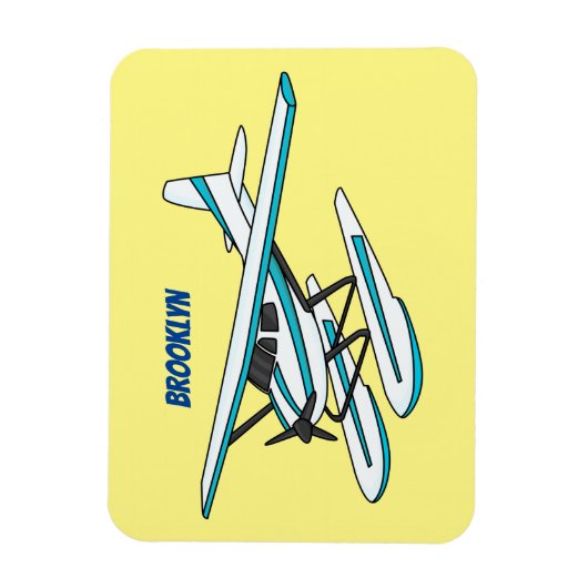 White blue seaplane afbeelding magneet (Verticaal)