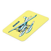 White blue seaplane afbeelding magneet (Linkerzijde)