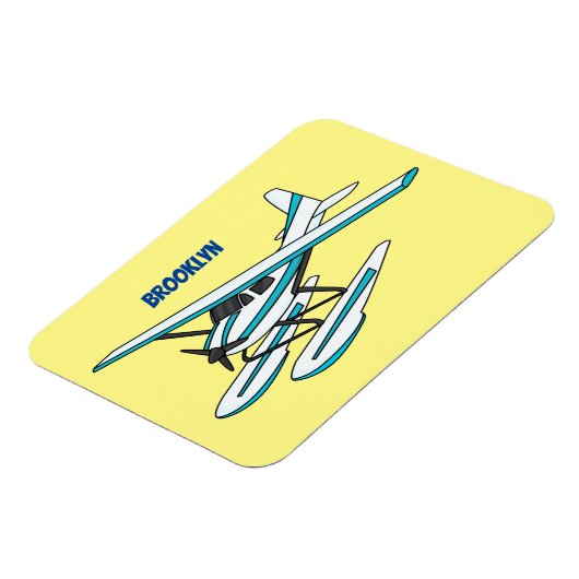 White blue seaplane afbeelding magneet (Linkerzijde)