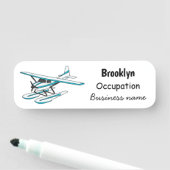 White blue seaplane afbeelding naamplaatje (In situ)