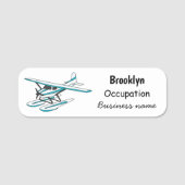 White blue seaplane afbeelding naamplaatje (Voorkant)