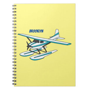 White blue seaplane afbeelding notitieboek