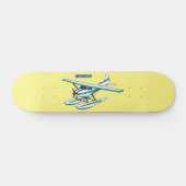 White blue seaplane afbeelding persoonlijk skateboard (Horizontaal)