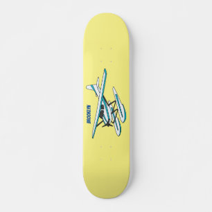 White blue seaplane afbeelding persoonlijk skateboard
